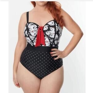 Unique Vintage x Betty Boop Boop A Doop Clementine Swimsuit Size: 3X NEW